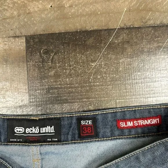 Ecko Unltd Jeans mens Size 38 x 29 Slim Straight Jeans rhino pocket y2k - Picture 2 of 9